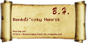 Benkóczky Henrik névjegykártya