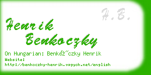 henrik benkoczky business card